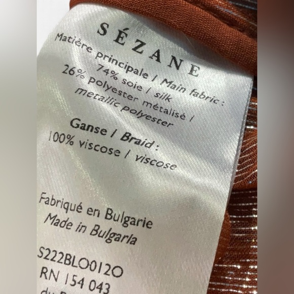 NWT Sézane Zelda Lurex Blouse FR 44 / US 12 - Picture 12 of 12